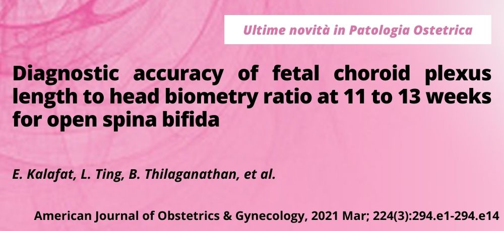 Diagnostic accuracy of fetal choroid plexus length to head biometry ratio at 11 to 13 weeks for open spina bifida